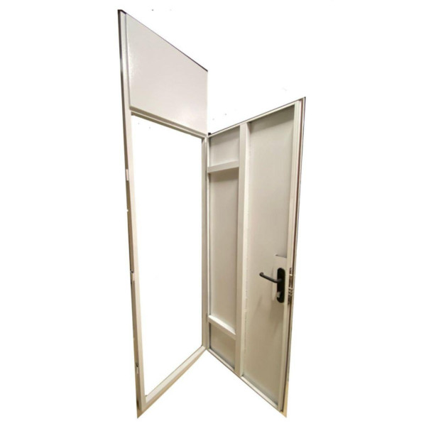 Двері вхідні з фрамугою технічні TEHNO DVERI металеві однолистові праві 900х2300 мм Білий